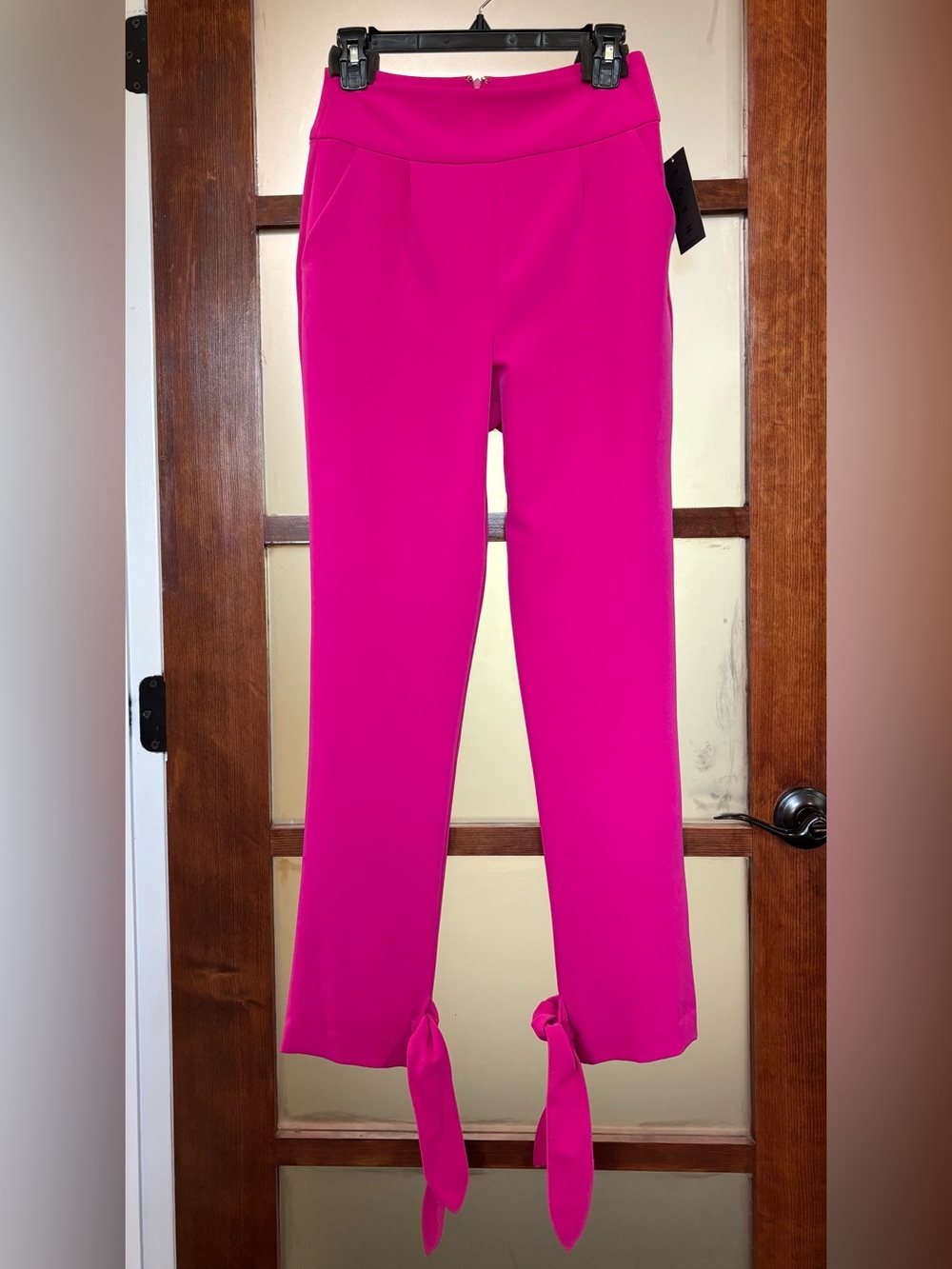 Posh Couture Hot Pink Tie-Hem Pants